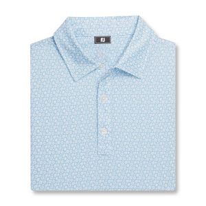 Áo Golf Nam Tay Ngắn FootJoy Allover Floral Lisle Blue/Aqua 31493 Chính Hãng