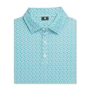 Áo Golf Nam Tay Ngắn FootJoy Allover Floral Lisle Emerald/White 31494 Chính Hãng