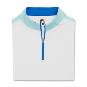 Áo Golf Nữ Tay Ngắn FootJoy Color Block Short Sleeve Shirt White/Aqua 31569 Chính Hãng