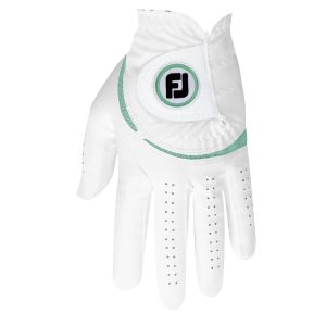 Găng Tay Golf Nữ FootJoy WeatherSof Women White/Green Left Hand 68286E-434 Chính Hãng