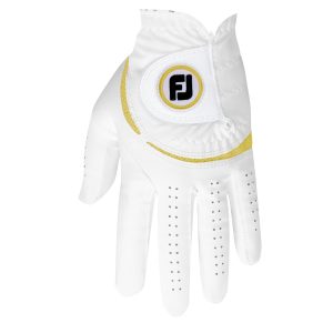 Găng Tay Golf Nữ FootJoy WeatherSof Women White/Yellow Hand 68286E-470 Chính Hãng