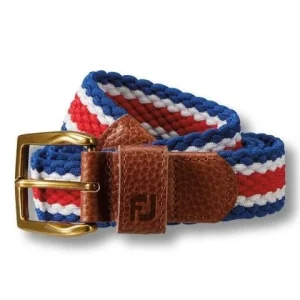 Thắt Lưng Golf FootJoy Stretch Braided Belt Red/White/Blue Chính Hãng